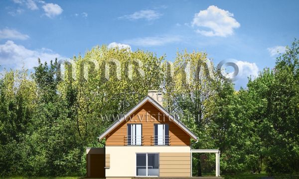 Проект коттеджа с фронтальным гаражом S8-219 (Вечеринка)