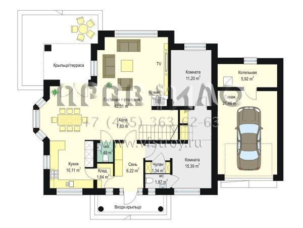 Проект дома с выходом на террасу S8-257-2 (Офелия 3)