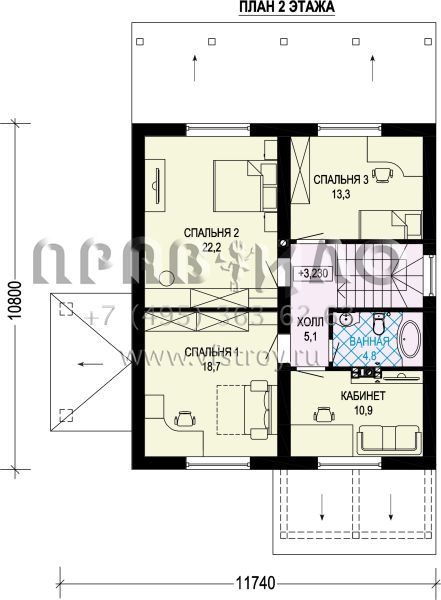 Двухэтажный газобетонный дом с эркером S7-170 (3-62)
