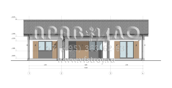 Проект дома из двухслойных ж/б панелей с тремя спальнями SP2-120-1 (1А-120-1СК)