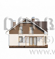 Проект пятикомнатного каркасного дома с мансардой K3-135 (Z128 dk)
