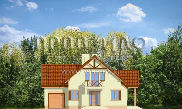 Проект загородного коттеджа с террасой S8-199 (Весенний)