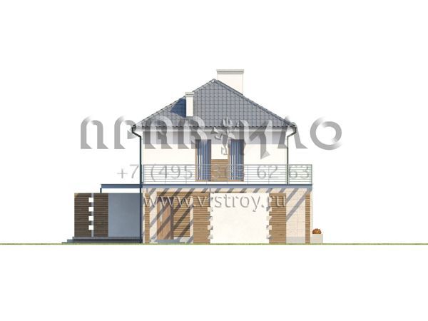 Проект дома с просторной террасой над гаражом S3-192-2 (Zx6)