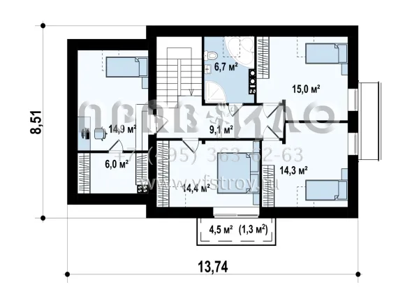Проект дома с боковым гаражом s3-168 (Z126)