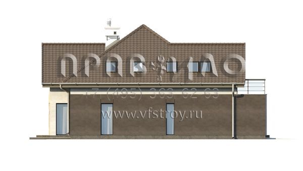 Проект загородного дома с камином в гостиной  S3-213-2 (Z288)