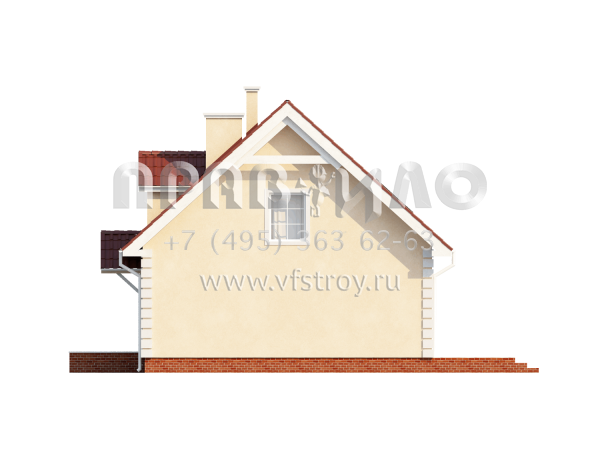 Проект загородного дома с полукруглым камином S3-110-3 (Z4)