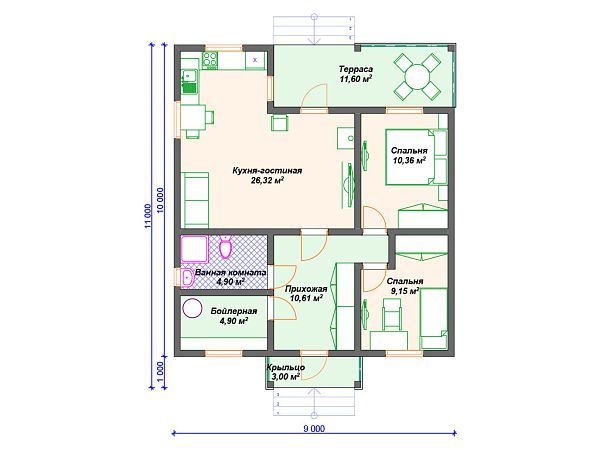 Проект каркасного дома S4-81 (И-058)