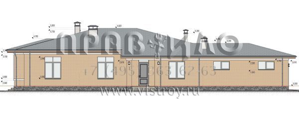 Проект большого одноэтажного дома с гаражом на один автомобиль S-275