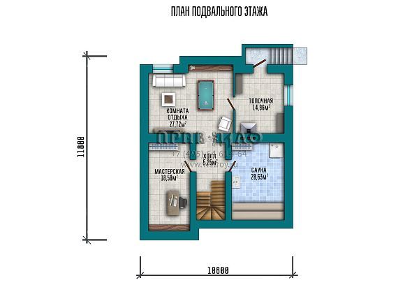 Проект дома с высоким цоколем и классическим экстерьером S2-267 (060-267-1МП)