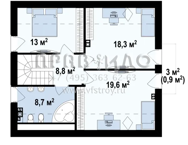 Проект частного дома с эркером  S3-134-1 (Z162)