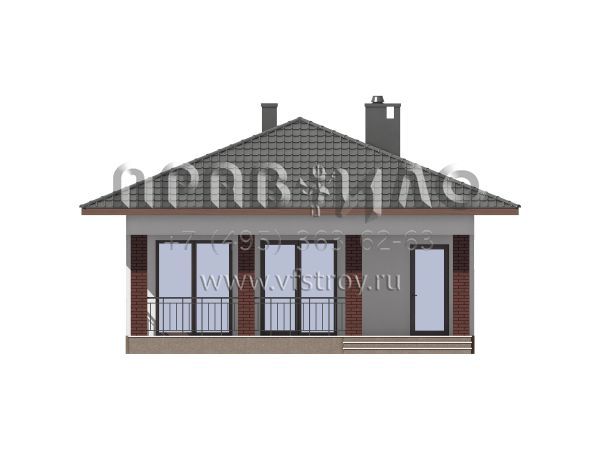Проект кирпичного гостевого дома-бани S7-44(5-05)