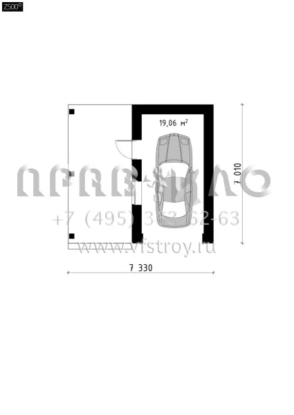 Проект одноместного гаража с летней террасой SG3-19 (Zg13)