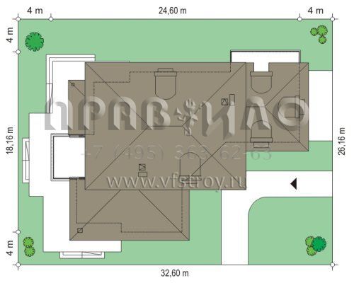 Проект загородного дома в средиземноморском стиле S8-438 (Малибу)