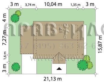 Проект загородного частного дома с гаражом S8-144-2 (Радостный с Гаражом)