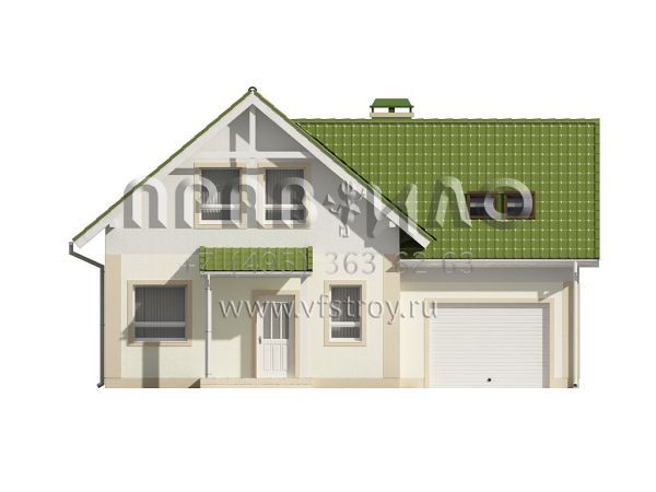 Проект коттеджа с мансардой и встроенным гаражом  S3-139-2 (Z43)