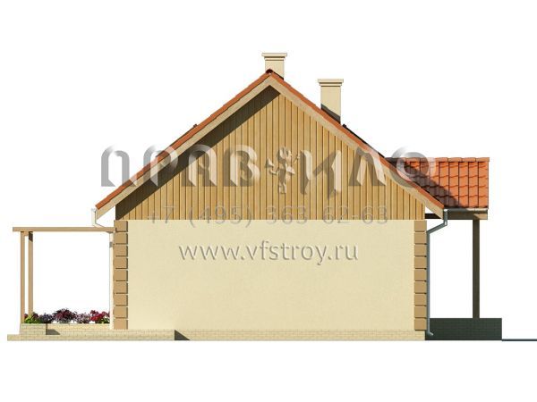 Проект маленького дома с круглым камином S3-135-1 (Z14)