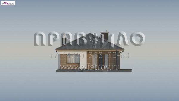 Проект стильного одноэтажного загородного дома для небольшой семьи S3-99-4 (Z356)