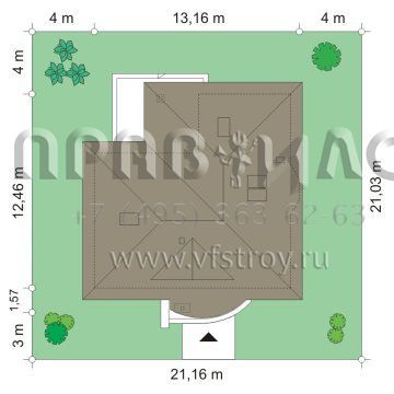 Проект дома из керамических блоков S8-153 (Самшит)