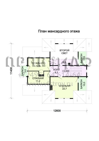 Бревенчатый дом на монолитном цоколе S7-303 (1-15)