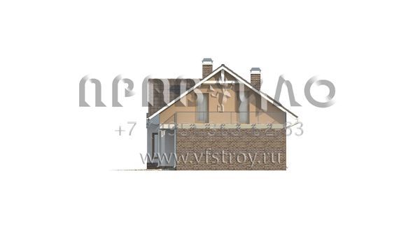 Проект просторного дома с жилой мансардой и с пристроенным гаражом S3-219-3 (Z128 GP)