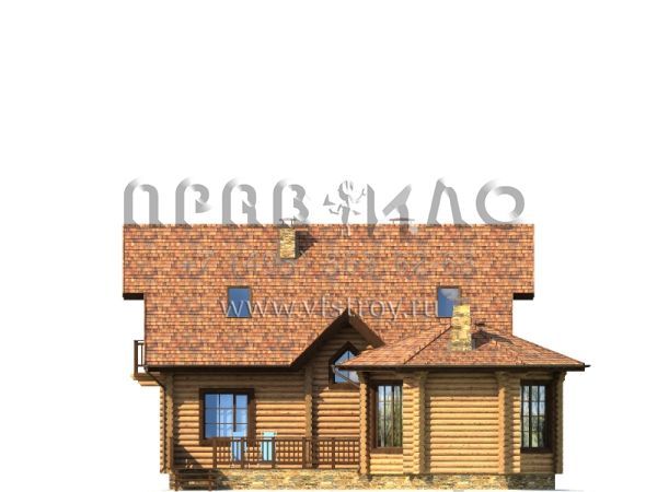 Проект деревянного дома с шестигранной верандой S7-180(1-20)