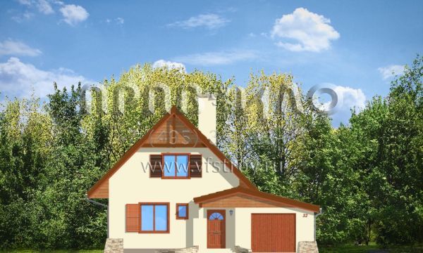 Проект экономичного коттеджа с гаражом S8-145 (Д03 с гаражом)