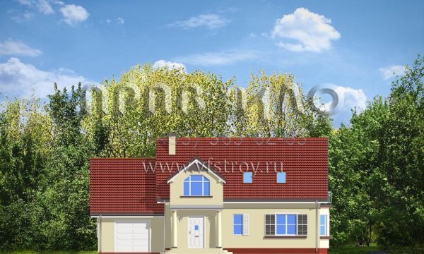 Проект коттеджа с двускатной кровлей S8-231-1 (Аккуратный 4)