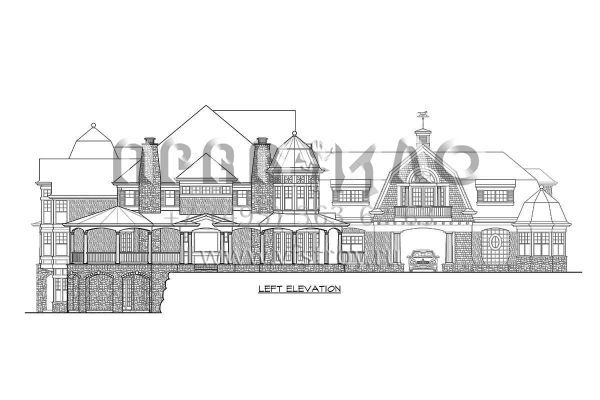 Проект резиденции с двумя гаражами на пять машин  S5-955 (341-00302)