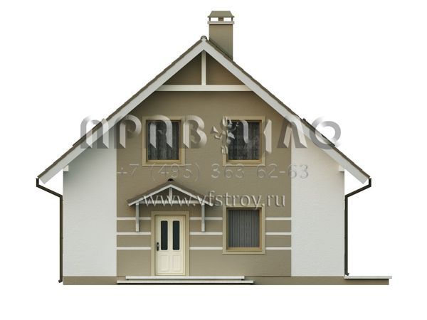 Проект дома с двускатной крышей и балконом  S3-130 (Z62)