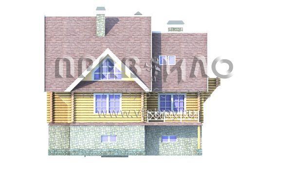 Бревенчатый дом на монолитном цоколе S7-303 (1-15)