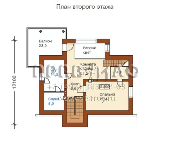 Проект небольшого современного двухэтажного дома S6-246(К-246-1К)