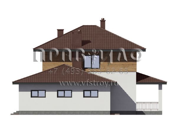 Проект загородного дома из пеноблоков с гаражом и террасой S7-171 (3-46с)