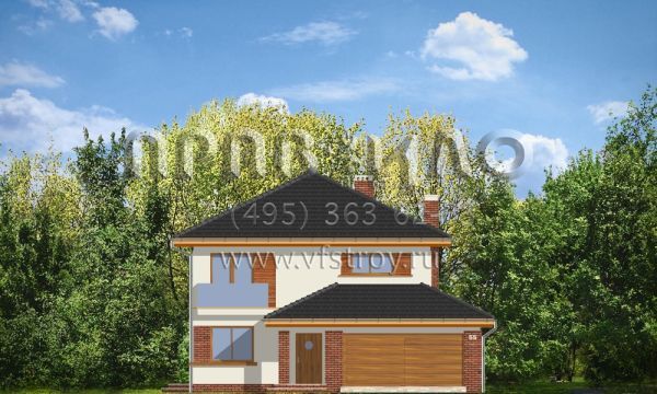 Проект коттеджа с большим смежным гаражом S8-227 (Изумруд)