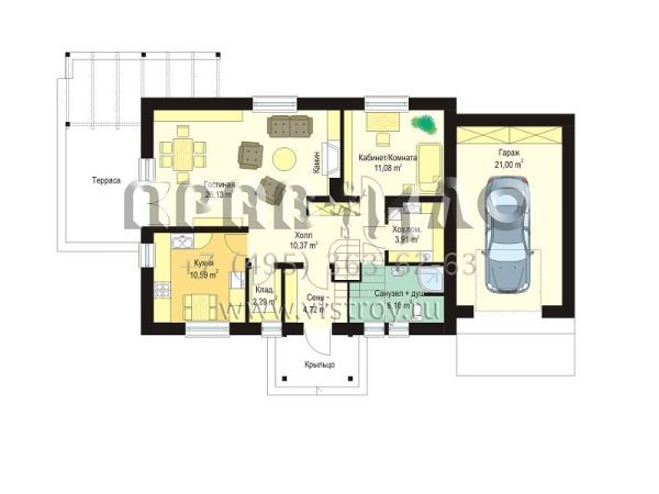 Проект сельского дома S8-198-1 (Лесной Заулок)