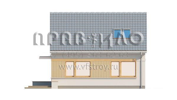 Проект частного компактного дома с двускатной крышей  S3-95 (Z211)