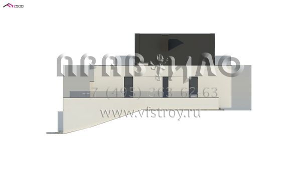 Проект стильного многоуровневого дома для участка с уклоном S3-180-4 (Zx145)