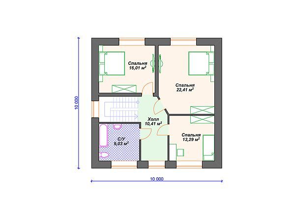 Проект дома с гаражом S4-208 (К-308)