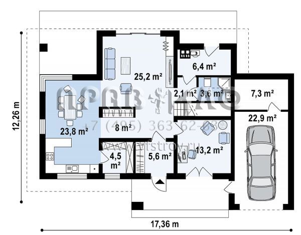 Проект классического загородного дома с жилой мансардой S3-210-3 (Z160 A GP)