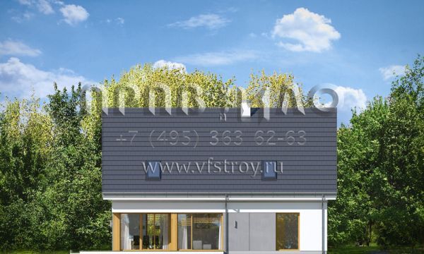 Проект стильного мансардного коттеджа с пристроенным гаражом S8-240-1 (Викинг)