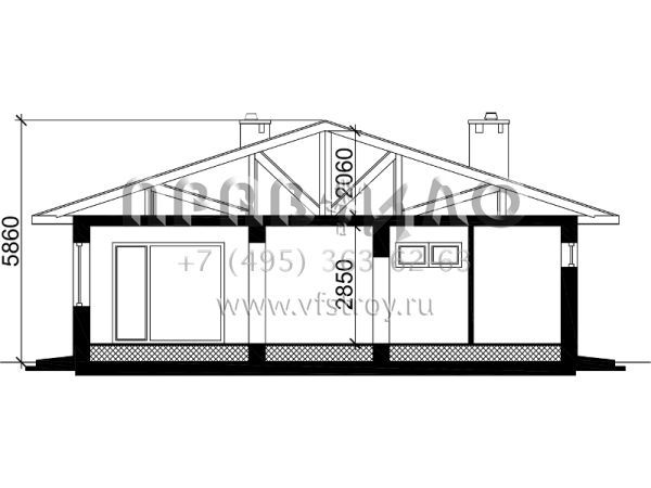 Проект одноэтажного коттеджа S7-112 (3-43m)