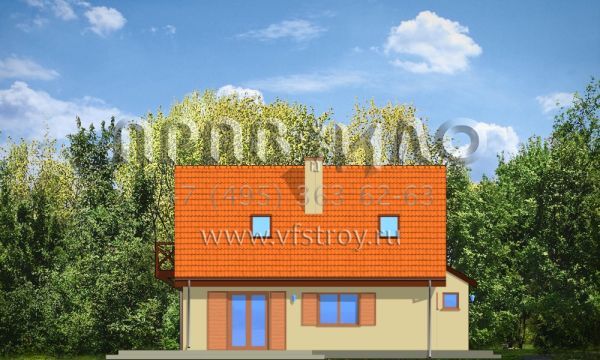 Проект компактного газобетонного дома S8-93-2 (Смык)