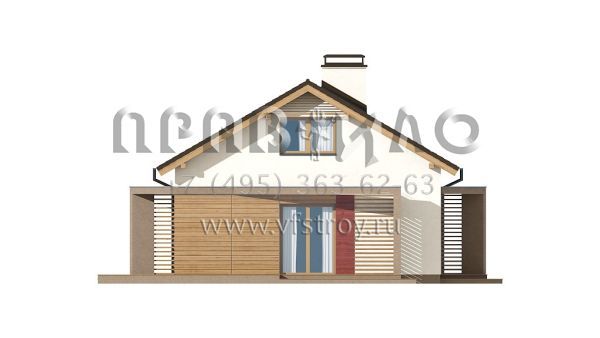 Проект одноэтажного дачного дома с оригинальной террасой S3-80-2 (Z255 a)