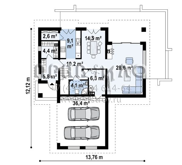 Проект мансардного дома с оригинальной архитектурой S3-251 (Z359)