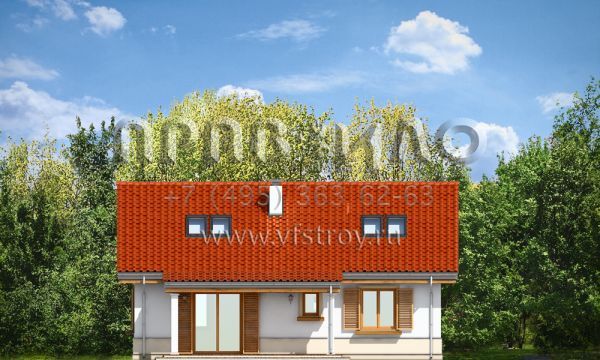 Проект небольшого мансардного коттеджа S8-142-1 (Жабка 2)