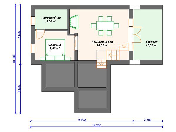 Проект комбинированного дома с сауной S4-111 (А-010)