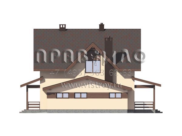 Загородный дом с гаражом и двумя террасами S7-192 (3-52c.1)