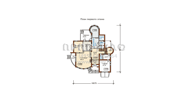 Респектабельный двухэтажный особняк с цоколем для состоятельных людей L-520-1K