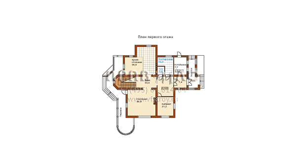 Проект коттеджа с большой террасой K-271-1P