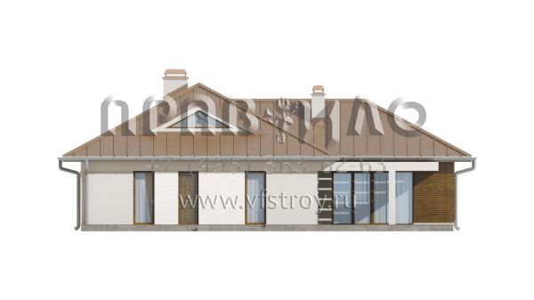 Проект одноэтажного дома с гаражом в классическом стиле  S3-169-3 (Z285)