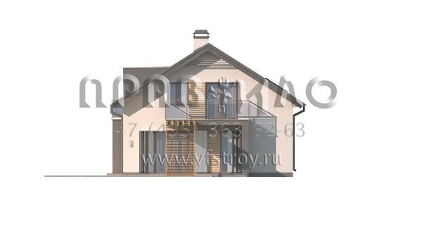 Проект частного дома с мансардой и камином  S3-121-1 (Z245)